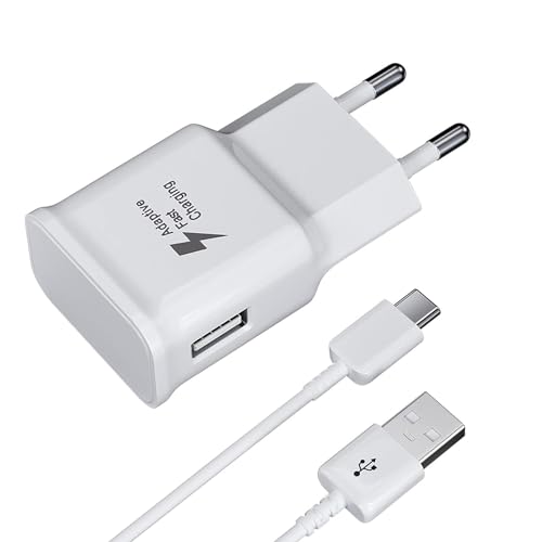 USB Ladegerät mit 1,5m Ladekabel USB Typ-C Für Samsung Galaxy A16 A15 A14 A13 A05s A04s A56 A55 A54 A53 A52s A36 A35 A34 A33 M53 M33 M23 S8+ S9 Plus S10 S10e Schnellladegerät Schnellladekabel USB C von Powersky