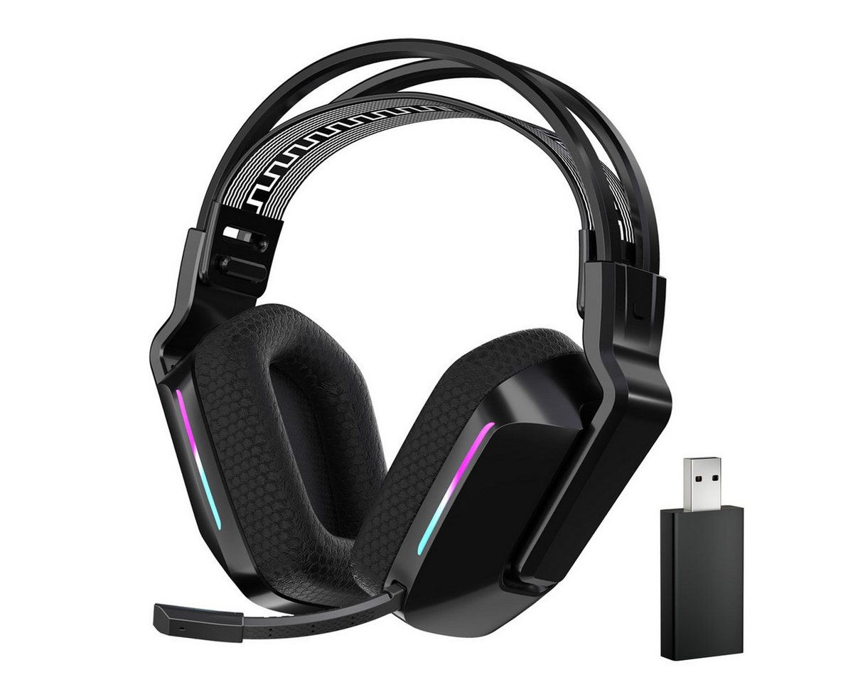 Powerwill Kabelloses Gaming-Headset Bluetooth GamingKopfhörer Over-Ear-Kopfhörer Kopfhörer (Wireless, Bluetooth, RGB-Beleuchtung,kompatibel mit PC, PS4, PS5, mit Federungsbügel) von Powerwill