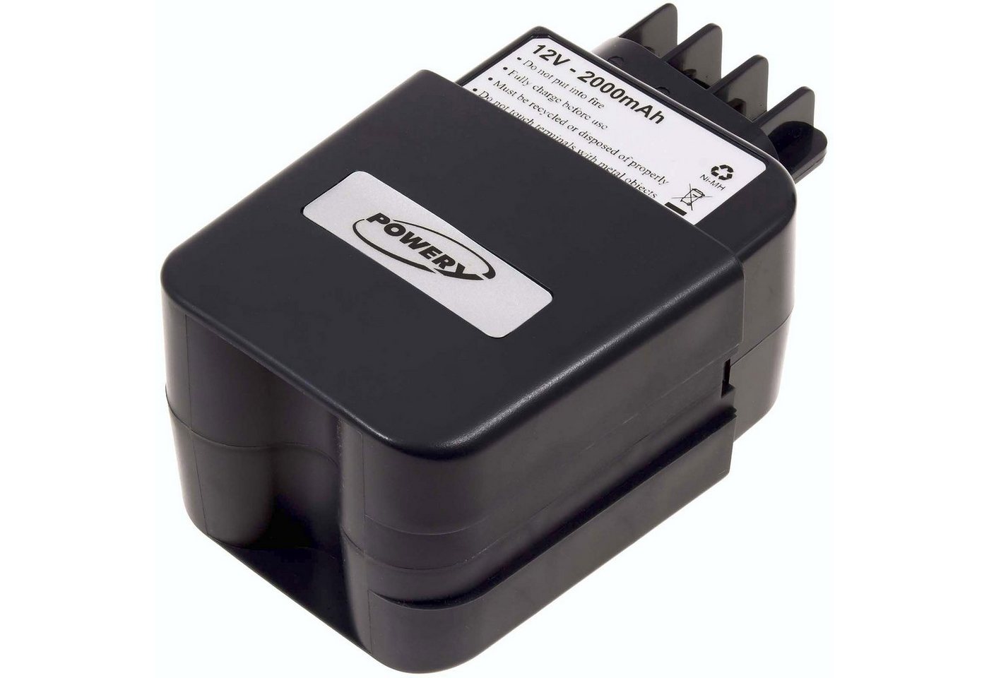 Powery Akku für metabo Heckenschere Hs A 8043 Stift-Kontakte Akku 2000 mAh (12 V) von Powery