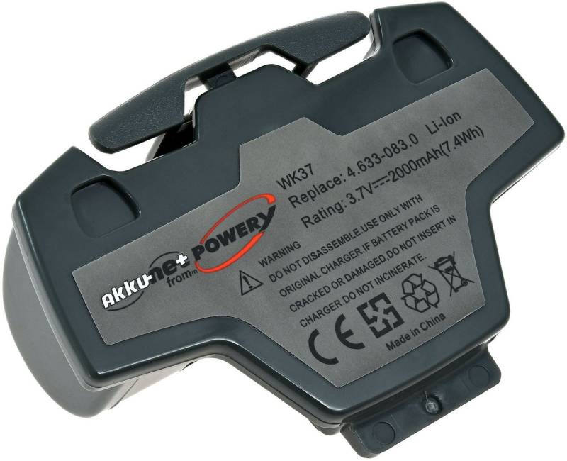 Powery Akku für Akku-Fensterreiniger Kärcher WV 5 WV 50 WV55 WV 60 Akku 2000 mAh (3.7 V) von Powery