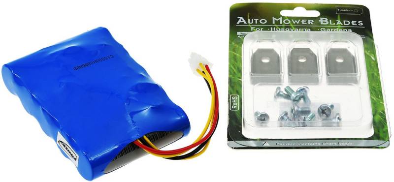 Powery Akku kompatibel mit Husqvarna Automower 310 201520162017 inkl.Messer Akku 2500 mAh (18.5 V) von Powery