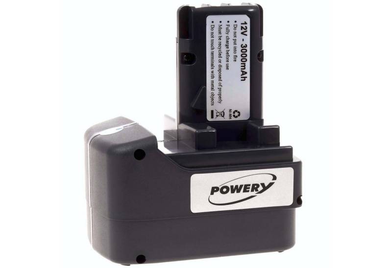 Powery Akku für metabo Akkuschrauber BST12 Impuls NiMH Akku 3000 mAh (12 V) von Powery
