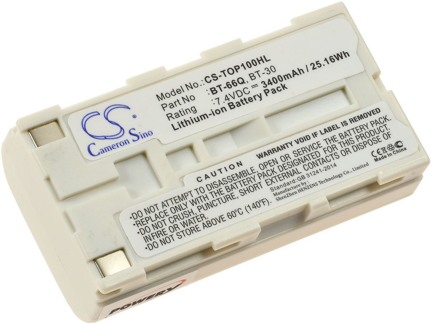 Powery Powerakku kompatibel mit Topcon Typ BT-62Q Akku 3400 mAh (7.4 V) von Powery