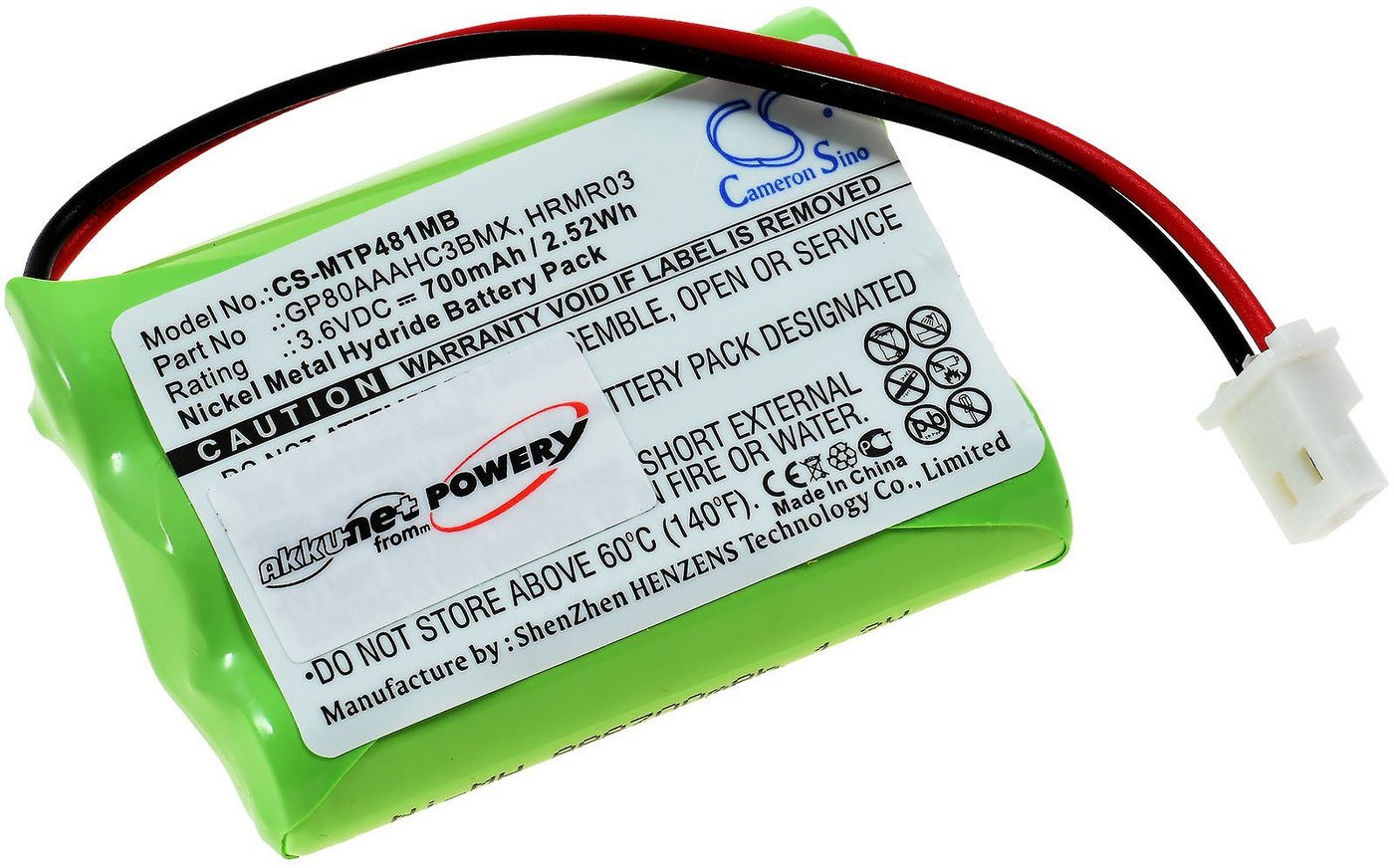 Powery Akku 700 mAh (3.6 V) von Powery