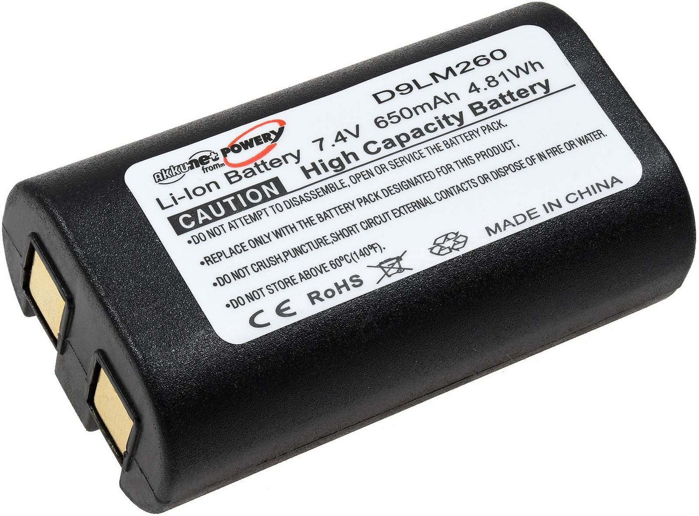 Powery Akku f. Dymo LabelManager 420P Akku 650 mAh (7.4 V) von Powery