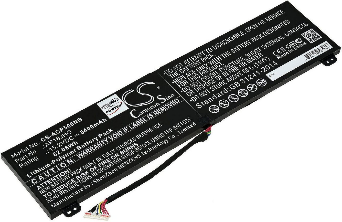 Powery Akku für Acer Predator Triton 500 PT515-51-754P Laptop-Akku 5400 mAh (15.2 V) von Powery