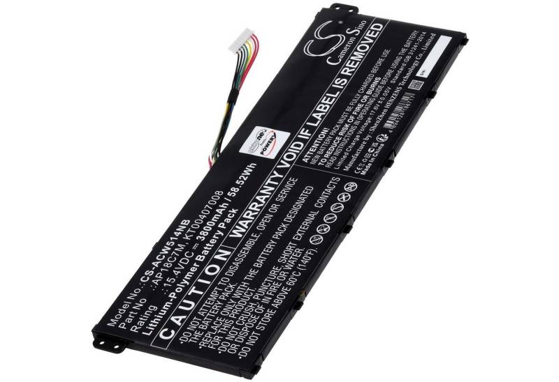 Powery Akku für Acer Swift SF514-55TA-79MX Laptop-Akku 3800 mAh (15.4 V) von Powery