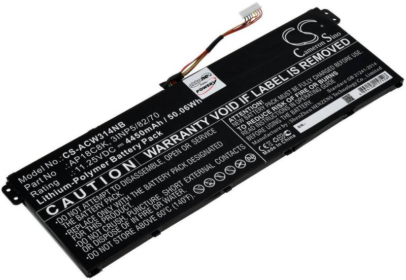 Powery Akku für Acer Typ AP18C8K Laptop-Akku 4450 mAh (11.25 V) von Powery