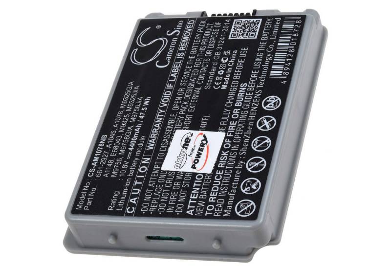 Powery Akku für Apple 15 Zoll Aluminium PowerBook G4 M8858LL/A Laptop-Akku 4400 mAh (10.8 V) von Powery