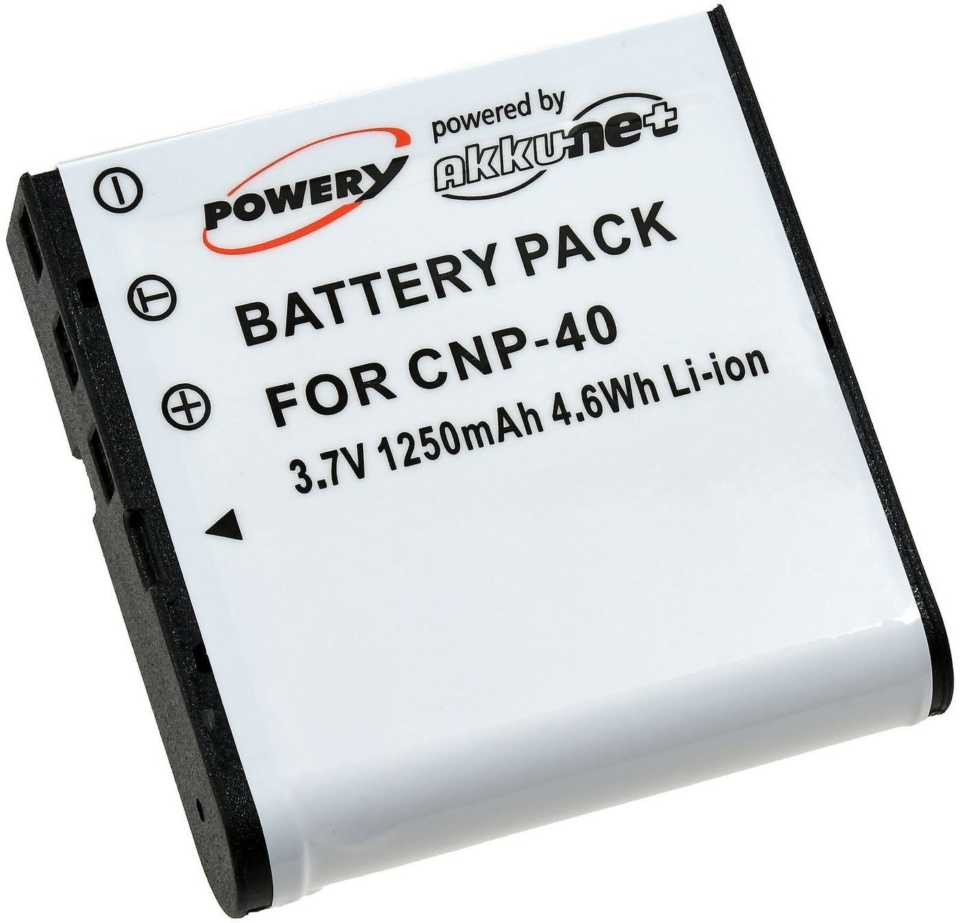 Powery Akku für Casio Typ NP-40DCA Kamera-Akku 1250 mAh (3.7 V) von Powery