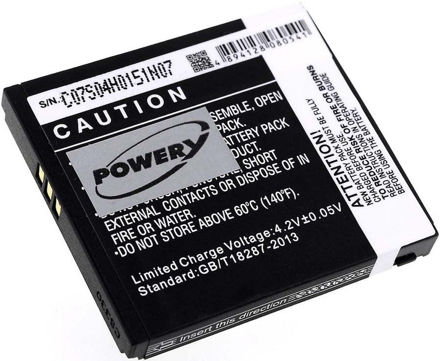 Powery Akku für Doro Typ DBF-800B Handy-Akku 800 mAh (3.7 V) von Powery
