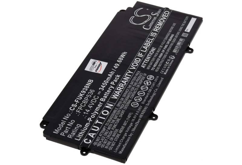 Powery Akku für Fujitsu LifeBook U9310X VFY U931XMC5HNNC Laptop-Akku 3450 mAh (14.4 V) von Powery