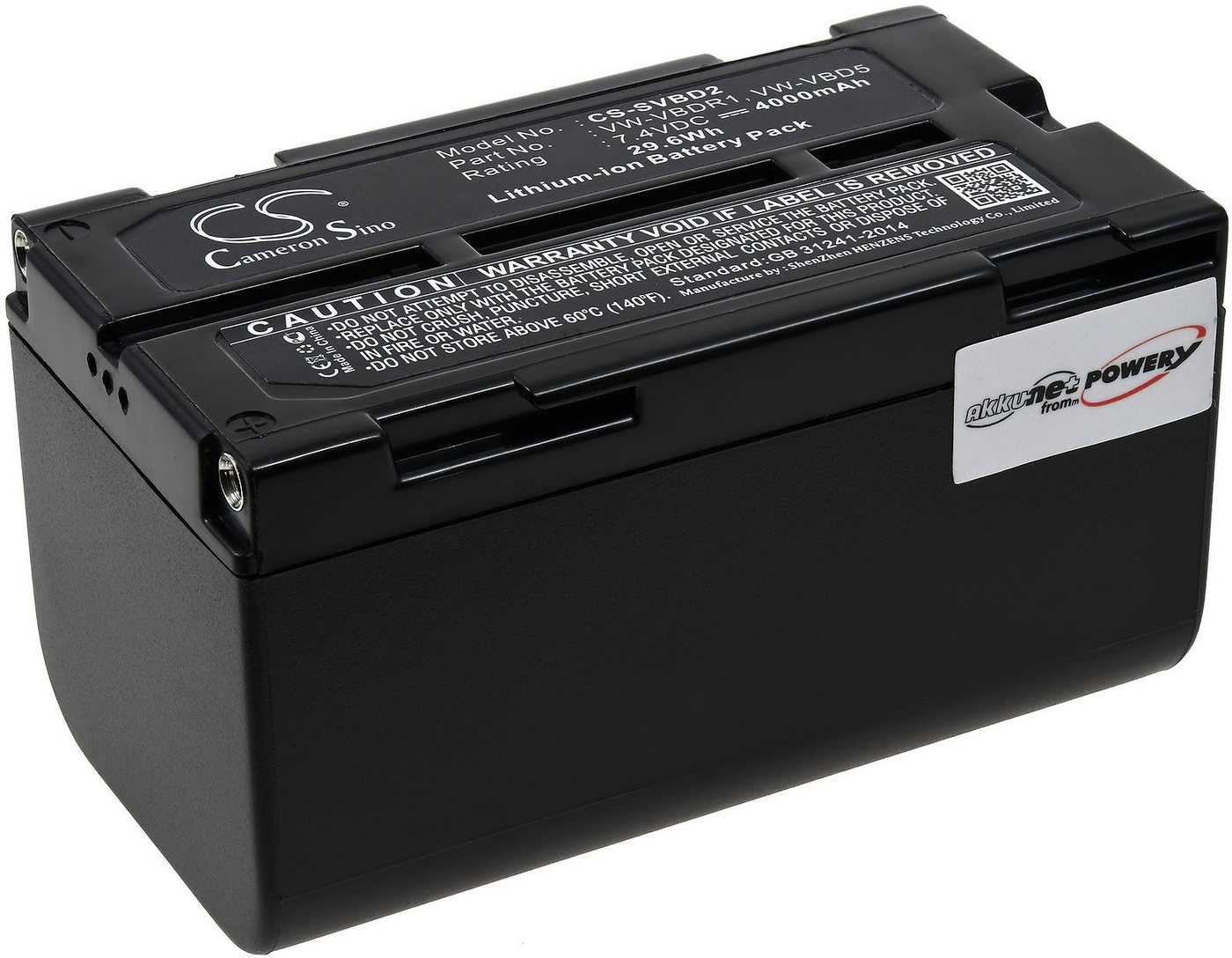 Powery Akku für Hitachi VM-H775LE Kamera-Akku 4000 mAh (7.2 V) von Powery