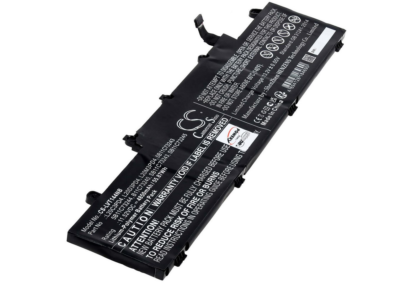 Powery Akku für Lenovo ThinkPad E15 Gen 4(Intel)21E6004LRA Laptop-Akku 4850 mAh (11.52 V) von Powery