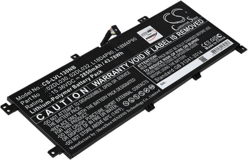 Powery Akku für Lenovo ThinkPad L13-20R4S0VM00 Laptop-Akku 2850 mAh (15.36 V) von Powery