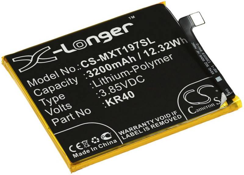 Powery Akku für Motorola Typ KR40 Smartphone-Akku 3200 mAh (3.85 V) von Powery