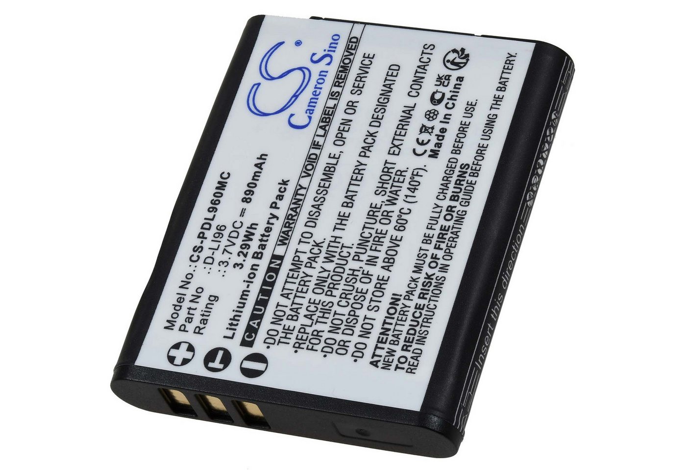 Powery Akku für Pentax Typ D-LI96 Kamera-Akku 890 mAh (3.7 V) von Powery