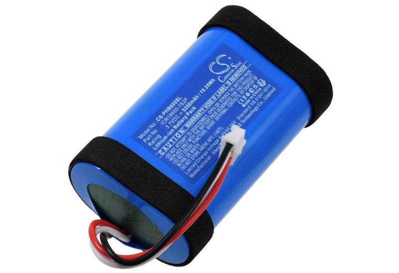 Powery Akku für Philips Typ ICR18650-1S2P Akku 5200 mAh (3.7 V) von Powery