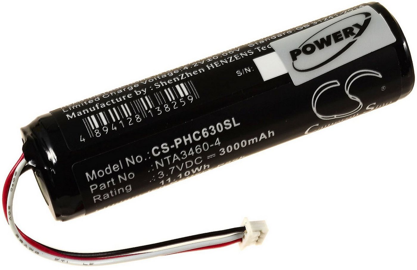 Powery Akku für Philips Typ NTA3460-4 Akku 3000 mAh (3.7 V) von Powery