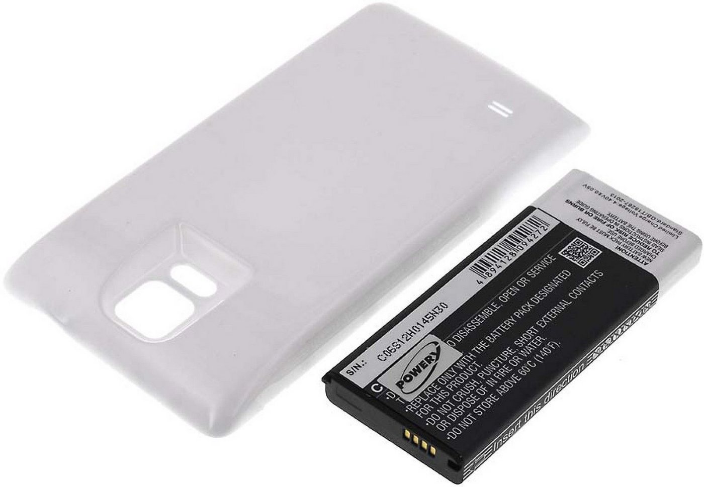 Powery Akku für Samsung Galaxy Note 4 6400mAh Weiß Smartphone-Akku 6400 mAh (3.9 V) von Powery