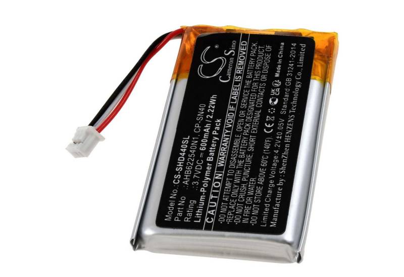 Powery Akku für Sennheiser HD 4.50BTNC Akku 600 mAh (3.7 V) von Powery