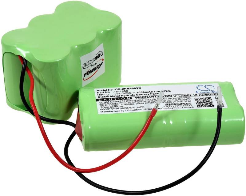 Powery Akku für Zepter Turbohandy 2 in 1 Akku 3000 mAh (12 V) von Powery