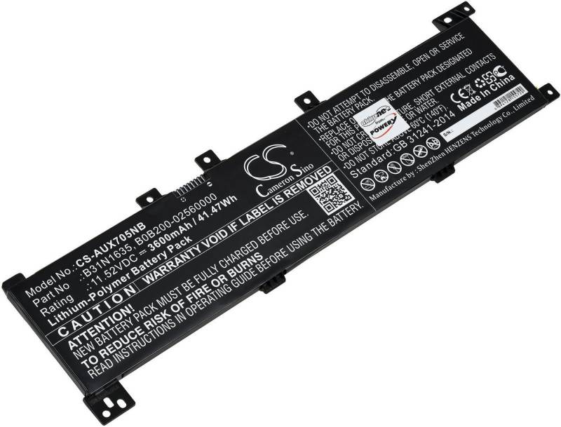 Powery Akku für Laptop Asus VivoBook Pro 17 M705UD-BX156T Laptop-Akku 3600 mAh (11.52 V) von Powery