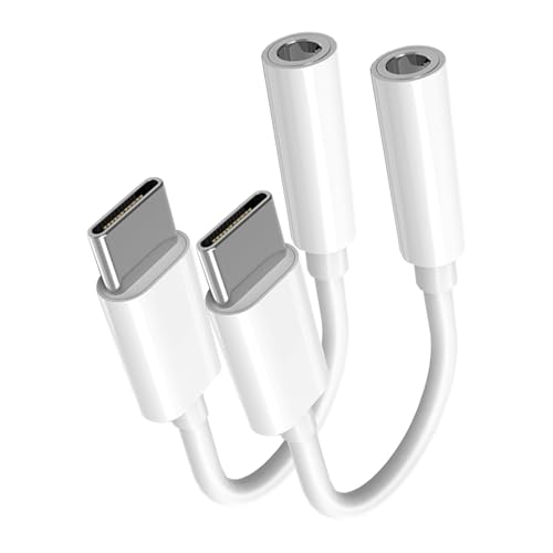 Powice 2X Adapter USB C auf 3,5 mm Klinke, USB C Klinke Adapter, Klinke auf USB C, USB C auf Klinke 3,5 Adapter Kompatibel mit iPhone 15/15 Pro/Galaxy S23 S21 und Andere Geräte mit USBC Anschluss Weiß Powice 2X Adapter USB C auf 3,5 mm Klinke, USB C Klinke Adapter, Klinke auf USB C, USB C auf Klinke 3,5 Adapter Kompatibel mit iPhone 15/15 Pro/Galaxy S23 S21 und Andere Geräte mit USBC Anschluss Weiß von Powice