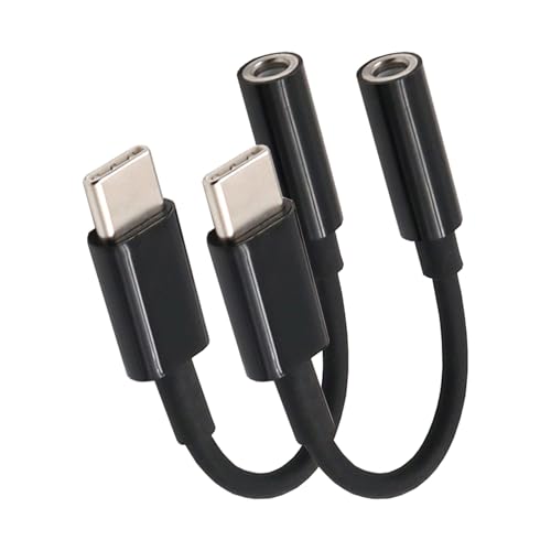 Powice 2X Adapter USB C auf 3,5 mm Klinke, USB C Klinke Adapter, USB C auf Klinke 3,5 Adapter Kompatibel mit iPhone 15/15 Pro/Galaxy S23 S21 und Andere Geräte mit USBC Anschluss Schwarz Powice 2X Adapter USB C auf 3,5 mm Klinke, USB C Klinke Adapter, USB C auf Klinke 3,5 Adapter Kompatibel mit iPhone 15/15 Pro/Galaxy S23 S21 und Andere Geräte mit USBC Anschluss Schwarz von Powice