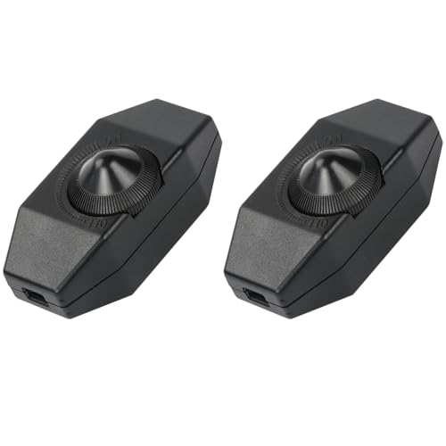 Powice 2X Dimmer für LED Lampen,Dimmer 1–60W Dimmung,LED Dimmer 230V,Dimmer für LED Lampen 230V,Dimmer Schalter Kann zur Einstellung Verschiedener Beleuchtungsgeräte Verwendet Werden,Schwarz von Powice