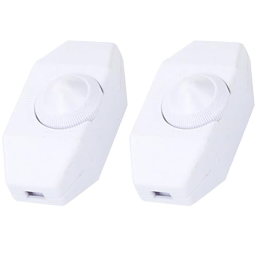 Powice 2X Dimmer für LED Lampen,Dimmer 1–60W Dimmung,LED Dimmer 230V,Dimmer für LED Lampen 230V,Dimmer Schalter Kann zur Einstellung Verschiedener Beleuchtungsgeräte Verwendet Werden,Weiß von Powice
