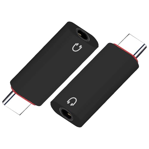 Powice 2X USB C Auf Klinke Adapter für iPhone 16/15, Samsung S24/S23, Huawei P40/Mate 50 und Andere Android Geräte - Schwarz Powice 2X USB C Auf Klinke Adapter für iPhone 16/15, Samsung S24/S23, Huawei P40/Mate 50 und Andere Android Geräte - Schwarz von Powice