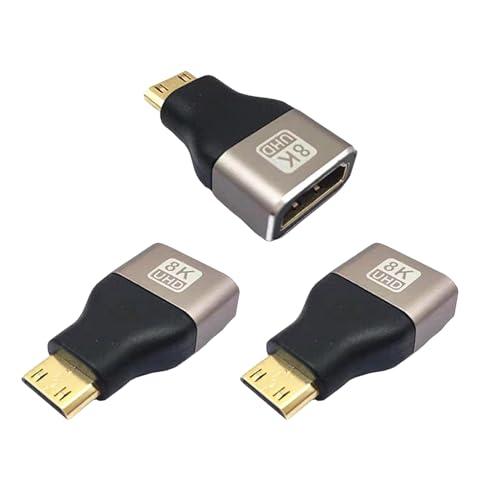 Powice 3 Stück 8K Mini Hdmi auf Hdmi Adapter, Mini Hdmi Adapter,Hdmi Mini Hdmi Adapter, Mini Hdmi auf Hdmi, Mini HDMI für Laptops, Kameras, HDTV 8K@60Hz/4K@144Hz Powice 3 Stück 8K Mini Hdmi auf Hdmi Adapter, Mini Hdmi Adapter,Hdmi Mini Hdmi Adapter, Mini Hdmi auf Hdmi, Mini HDMI für Laptops, Kameras, HDTV 8K@60Hz/4K@144Hz von Powice