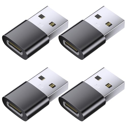Powice 4X US B C Adapter, US B2.0 Adapter US B C auf USB, Adapter USB C für iPhone 16/15, Unterstützt Datenübertragung, Ladestecker Konvertierungsfunktion von Powice