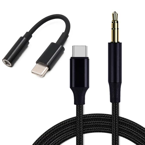 Powice AUX auf USBC Kabel 1M + USB C Klin ke Adapter, 3.5mm AUX Kabel USBC, 24Bits/48kHz USB C auf Klinke, Adapter auf Klinke USBC für iPhone 16/15 Samsung S24/S23 und Andere Android Geräte Powice AUX auf USBC Kabel 1M + USB C Klin ke Adapter, 3.5mm AUX Kabel USBC, 24Bits/48kHz USB C auf Klinke, Adapter auf Klinke USBC für iPhone 16/15 Samsung S24/S23 und Andere Android Geräte von Powice