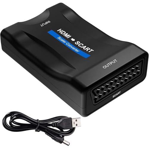 Powice HDMI SCART Adapter, HDMI auf Scart Konverter 1080P, HDMI to SCART Adapter Switcher HDMI Video and Audio Compatible PAL/NTSC Format, HDMI zu SCART für PS4 DVD PC CR Powice HDMI SCART Adapter, HDMI auf Scart Konverter 1080P, HDMI to SCART Adapter Switcher HDMI Video and Audio Compatible PAL/NTSC Format, HDMI zu SCART für PS4 DVD PC CR von Powice