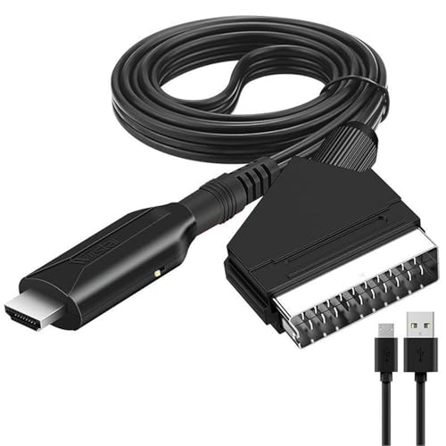 Powice Scart auf HDMI Adapter, Konverter Scart HDMI 1080P mit Scart Eingangskabel und HDMI Ausgangsanschluss für HDTV STB VHS Xbox PS3 Sky DVD Blu-ray usw Powice Scart auf HDMI Adapter, Konverter Scart HDMI 1080P mit Scart Eingangskabel und HDMI Ausgangsanschluss für HDTV STB VHS Xbox PS3 Sky DVD Blu-ray usw von Powice