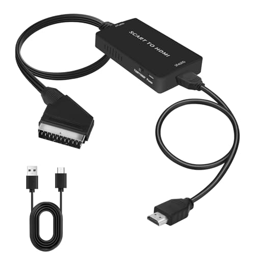 Powice Scart auf HDMI Adapter, Konverter Scart auf HDMI Video Audio Wandler HD, HDMI Scart Adapter 1080P mit HDMI Kabel, Scart auf HDMI Adapter für TV STB VHS Xbox PS3 HDTV Sky DVD Blu-ray usw Powice Scart auf HDMI Adapter, Konverter Scart auf HDMI Video Audio Wandler HD, HDMI Scart Adapter 1080P mit HDMI Kabel, Scart auf HDMI Adapter für TV STB VHS Xbox PS3 HDTV Sky DVD Blu-ray usw von Powice