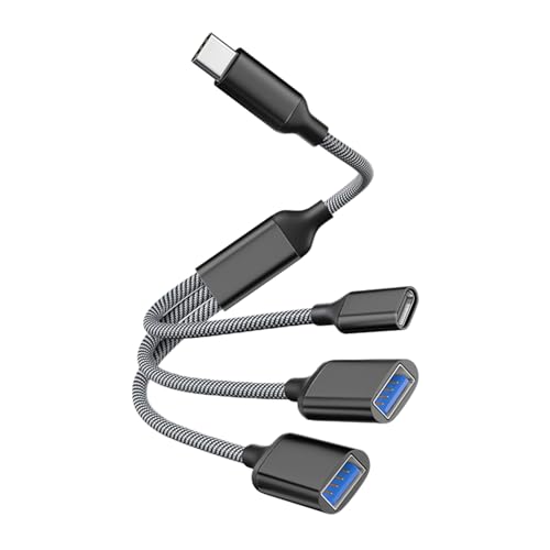 Powice US B C auf US B Adapter, US B C Splitter 1 zu 3 USB2.0 und USBC Kabel, 10 W Wiederaufladbarer USB-Splitter 1 auf 3, USB C Verteiler, Geeignet für USBC Schnittstellenerweiterung Powice US B C auf US B Adapter, US B C Splitter 1 zu 3 USB2.0 und USBC Kabel, 10 W Wiederaufladbarer USB-Splitter 1 auf 3, USB C Verteiler, Geeignet für USBC Schnittstellenerweiterung von Powice