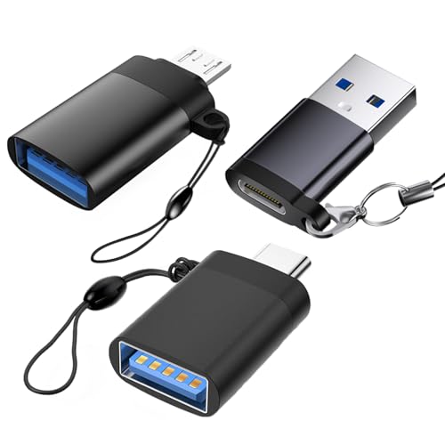 Powice US B A auf US B C Adapter, US B C auf US B Adapter, USB auf Micro USB Adapter, USB C Adapter USB 3.0 Mit Lanyard, Geeignet für iPhone 16/15 Datenübertragung und Aufladen Powice US B A auf US B C Adapter, US B C auf US B Adapter, USB auf Micro USB Adapter, USB C Adapter USB 3.0 Mit Lanyard, Geeignet für iPhone 16/15 Datenübertragung und Aufladen von Powice