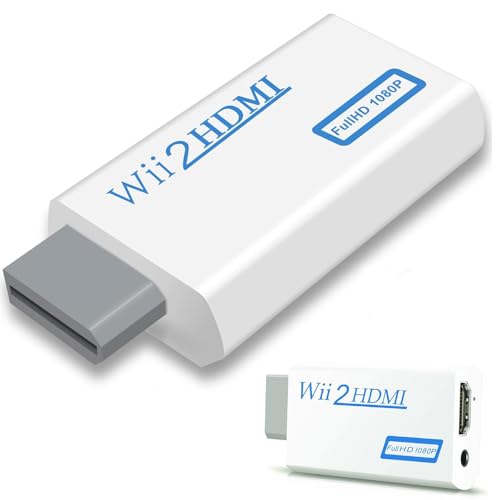 Powice Wii HDMI Adapter für Fernseher, 720/1080P, Kompatibel Mit Monitor Und Beamer (Weiß) Powice Wii HDMI Adapter für Fernseher, 720/1080P, Kompatibel Mit Monitor Und Beamer (Weiß) von Powice