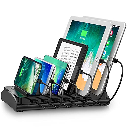 Powstick Charging Station for Multiple Devices 60W 12A ETL Certified with Mixed Cables 6 USB Ports Fast Multi Charger Organizer for Cell Phones Tablets Smartphones Electronics for Home Office Powstick Charging Station for Multiple Devices 60W 12A ETL Certified with Mixed Cables 6 USB Ports Fast Multi Charger Organizer for Cell Phones Tablets Smartphones Electronics for Home Office von Powstick