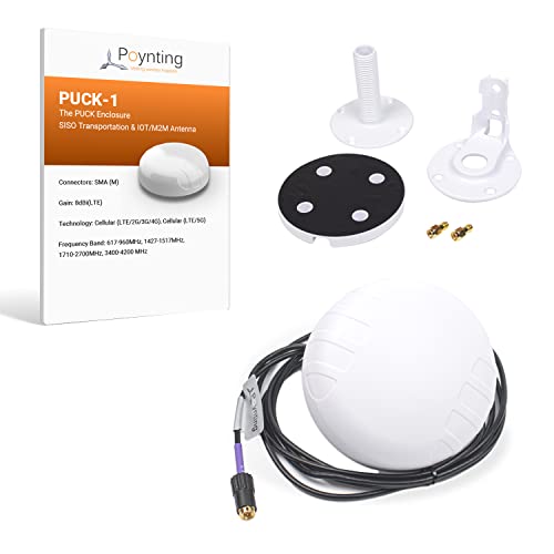 Poynting Puck-1 SISO Transport & M2M/IOT Antenne | 5G | 4G LTE | CBRS | 617-4200 MHz | Weiß von Poynting