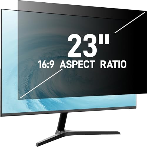 Pozlle 23-Zoll-Computer-Sichtschutzschild für 16:9-Breitbild-Desktop-Monitor - Blendfreier Blaulicht-Blickschutzfilter und Anti-Spion-Sichtschutzfolie von Pozlle