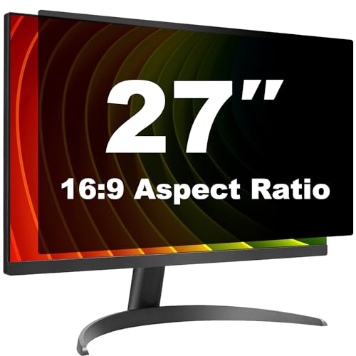 Pozlle 27-Zoll-Computer-Sichtschutzschild für 16:9-Breitbild-Desktop-Monitor - Blendfreier Blaulicht-Blickschutzfilter und Anti-Spion-Sichtschutzfolie von Pozlle