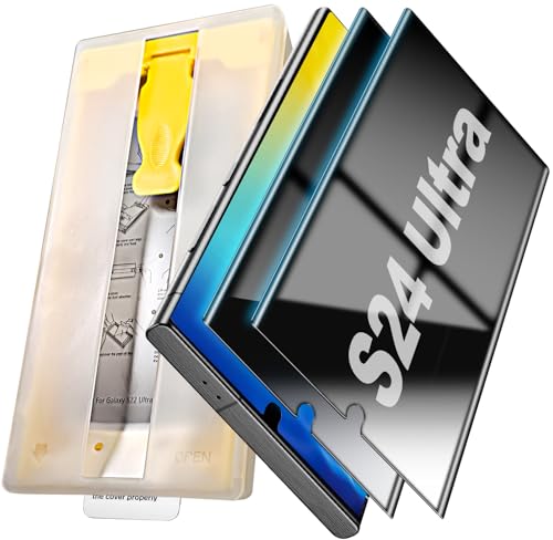 Pozlle 4 in 1 für Samsung Galaxy S24 Ultra Sichtschutz,2Stück 10D Hydrogel Schutzfolie+Handyfolie Aufkleberhilfe+Hülle,Sich Einfach Installieren,blasenfreie Installation,Fingerprint ID Support von Pozlle