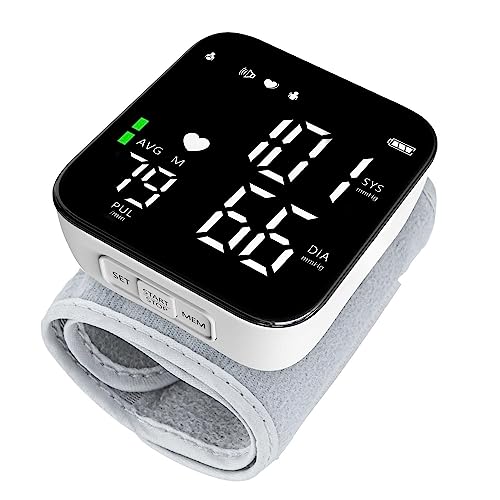 Pozlle Handgelenk Blutdruckmessgerät, Vollbild-LED-Anzeige, HD-Hintergrundbeleuchtung, Einfache Bedienung, Einstellbare Manschette von 13,5 bis 19,5 cm, Erkennung unregelmäßiger Herzschläge von Pozlle