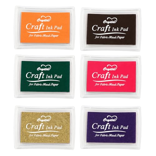 Prasacco 6 Stück Stempelkissen Kinder(B), Kinder Farbe Stempelkissen Ungiftig Abwaschbar Stempelkissen 6 Farben 7,5 x 5,5 cm Fingerstempel für Malerei, Scrapbooking, Geburtstagsgeschenke, DIY Handwerk von Prasacco