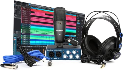 PreSonus AudioBox 96 Studio Bundle - Interface, Mikrofon & Kopfhörer mit Software inklusiv Studio One Artist, Ableton Live Lite DAW und mehr für Aufnahme, Streaming und Podcasting von PreSonus