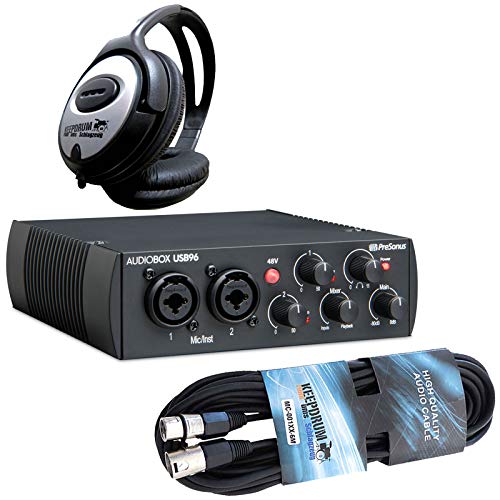 PreSonus AudioBox USB 96 Audio Interface Black + keepdrum Mikrofonkabel + Kopfhörer von PreSonus